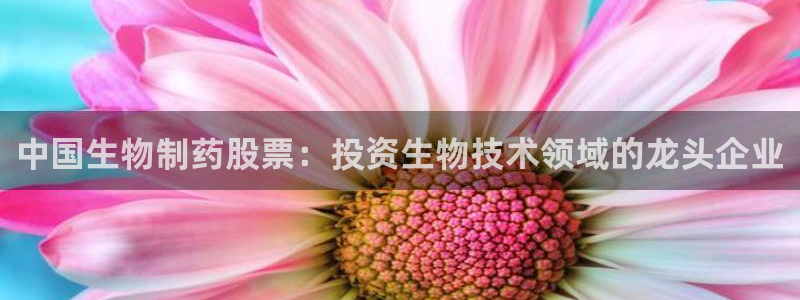 老哥吧九游会下架吗：中国生物制药股票：投资生物技术领域的龙头企业