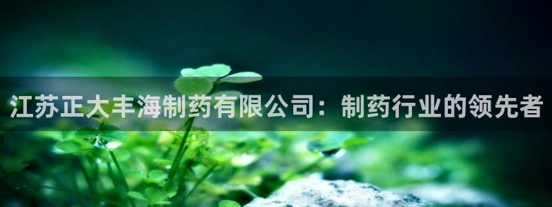 九游会老哥俱乐部论坛版：江苏正大丰海制药有限公司：制药行业的领先者