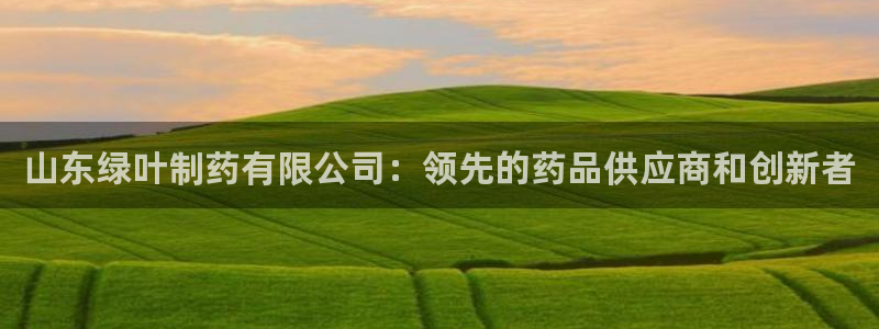 九游会老哥必备的交流社区：山东绿叶制药有限公司：领先的药品供应商和创新者