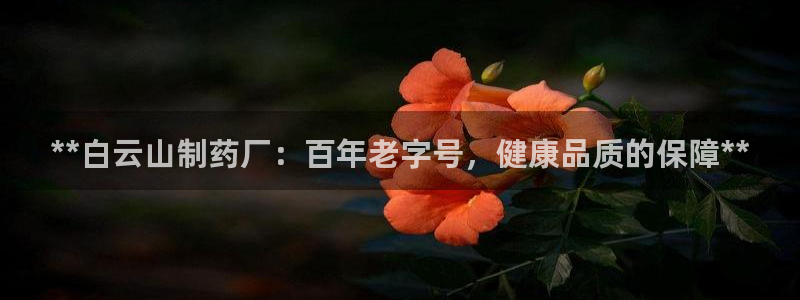 九游会老哥俱乐部官网首页：**白云山制药厂：百年老字号，健康品质的保障**