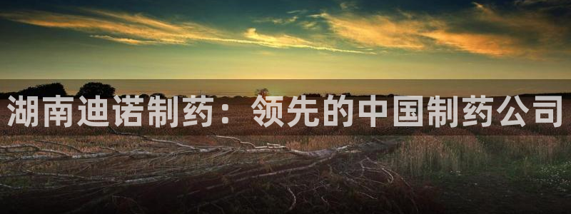 九游老哥俱乐部官网登录：湖南迪诺制药：领先的中国制药公司