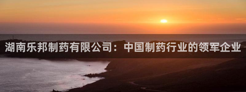 九游会老哥俱乐部官网首页：湖南乐邦制药有限公司：中国制药行业的领军企业