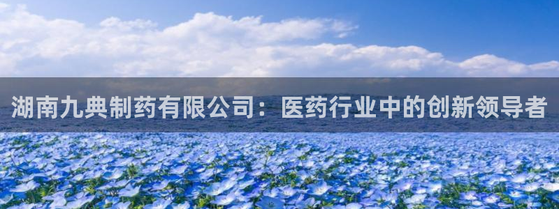 9游会老哥俱乐部：湖南九典制药有限公司：医药行业中的创新领导者